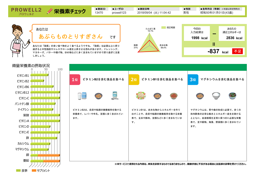 PROWELL2(プロウェル2),帳票