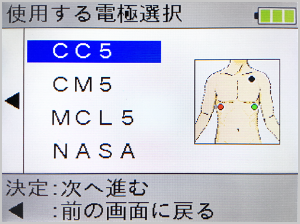 電極貼り付け位置の確認