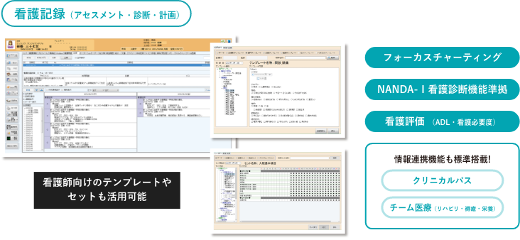 充実したテンプレートで使いやすい看護記録